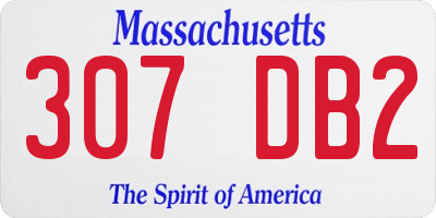 MA license plate 307DB2