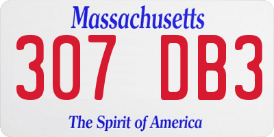 MA license plate 307DB3