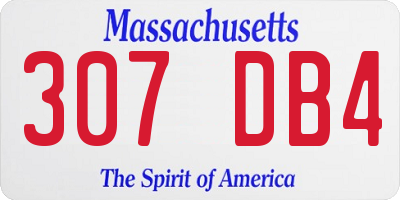 MA license plate 307DB4