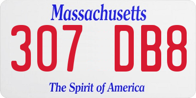 MA license plate 307DB8