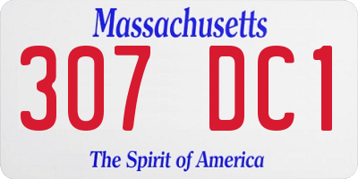 MA license plate 307DC1