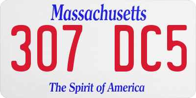 MA license plate 307DC5