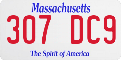 MA license plate 307DC9