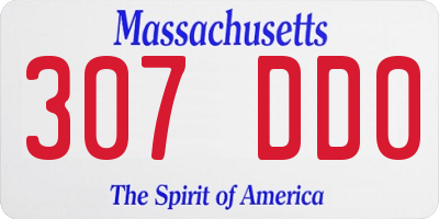 MA license plate 307DD0