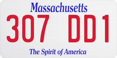 MA license plate 307DD1