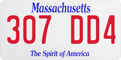 MA license plate 307DD4