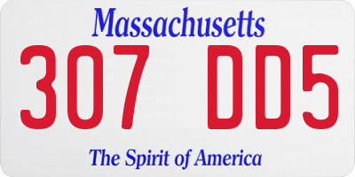 MA license plate 307DD5