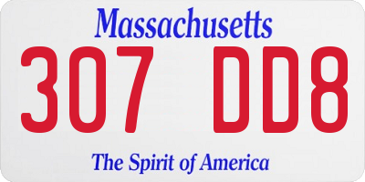 MA license plate 307DD8