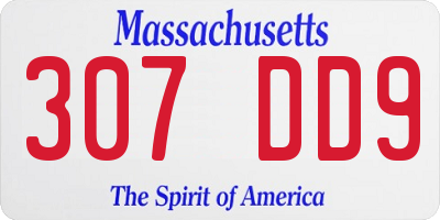 MA license plate 307DD9