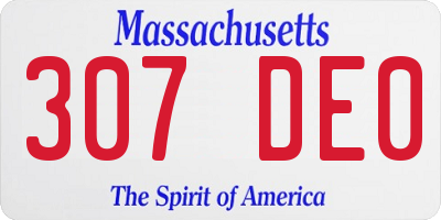 MA license plate 307DE0