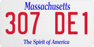 MA license plate 307DE1