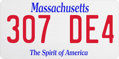 MA license plate 307DE4