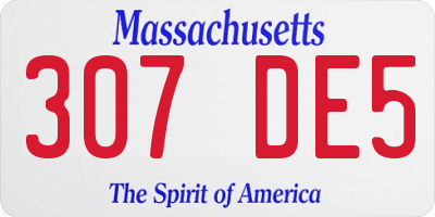MA license plate 307DE5