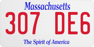 MA license plate 307DE6