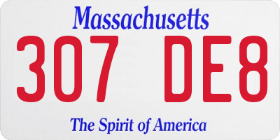 MA license plate 307DE8