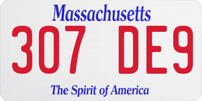 MA license plate 307DE9