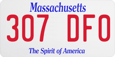 MA license plate 307DF0