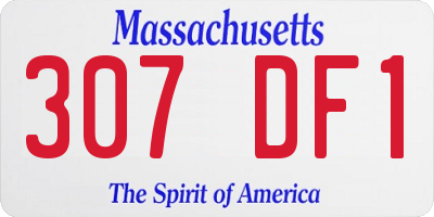 MA license plate 307DF1