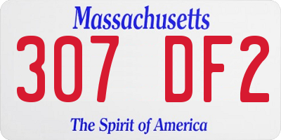 MA license plate 307DF2