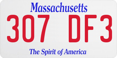 MA license plate 307DF3