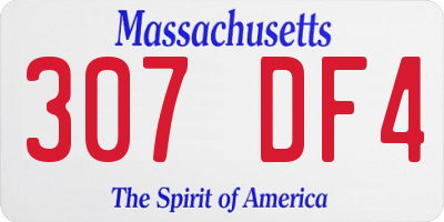 MA license plate 307DF4