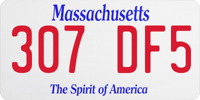 MA license plate 307DF5