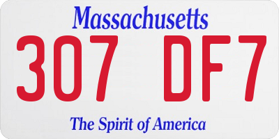 MA license plate 307DF7