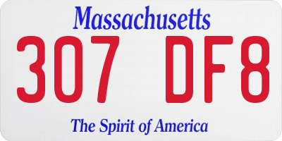 MA license plate 307DF8