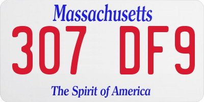 MA license plate 307DF9