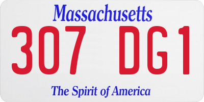 MA license plate 307DG1