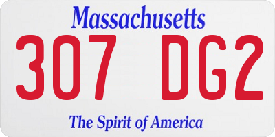 MA license plate 307DG2