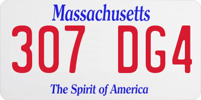 MA license plate 307DG4