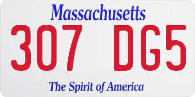 MA license plate 307DG5