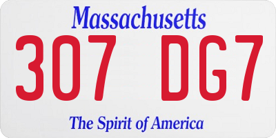 MA license plate 307DG7