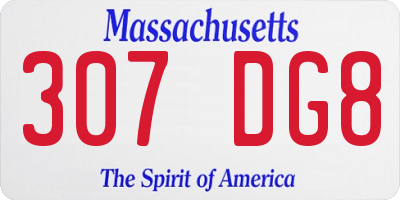 MA license plate 307DG8