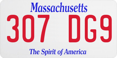 MA license plate 307DG9