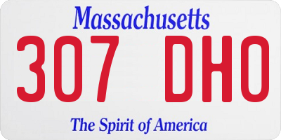 MA license plate 307DH0