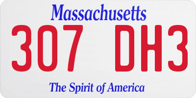 MA license plate 307DH3