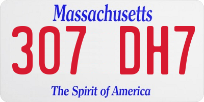 MA license plate 307DH7