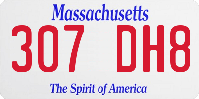 MA license plate 307DH8