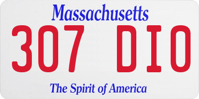 MA license plate 307DI0