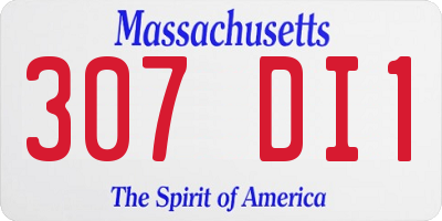 MA license plate 307DI1
