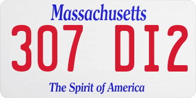 MA license plate 307DI2