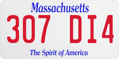 MA license plate 307DI4