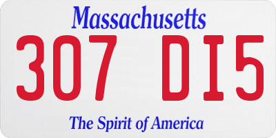 MA license plate 307DI5