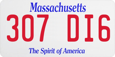 MA license plate 307DI6