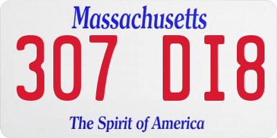 MA license plate 307DI8