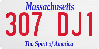 MA license plate 307DJ1