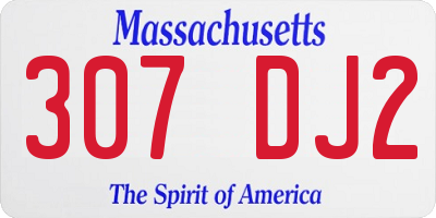 MA license plate 307DJ2