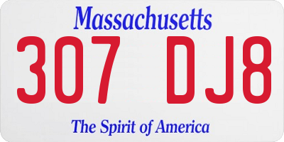 MA license plate 307DJ8